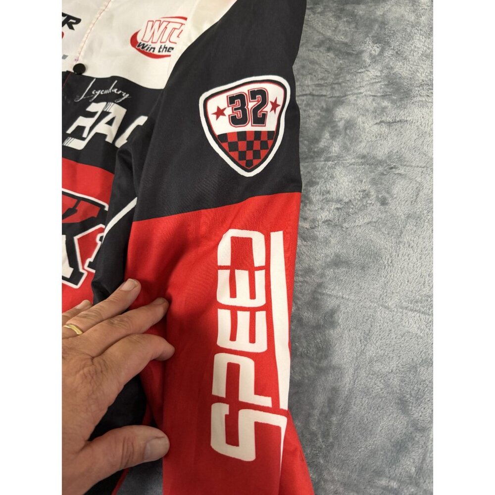 Manfinity Speed Racing Jacket Red Black White Graphics Size S - Picture 8 of 11